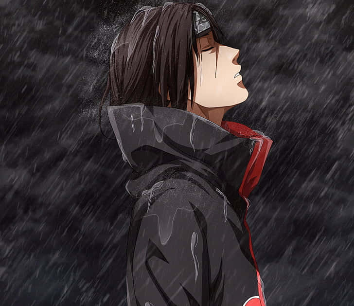 Cool Itachi With A Powerful Sharingan Eye Background