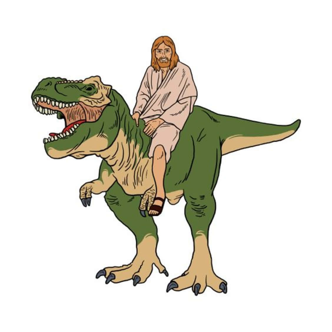 Cool Jesus Dinosaur Background