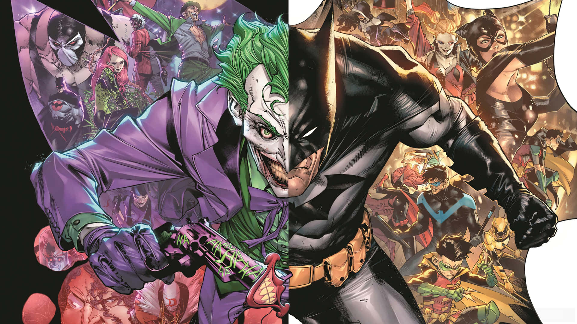 Cool Joker Cover With Batman Background
