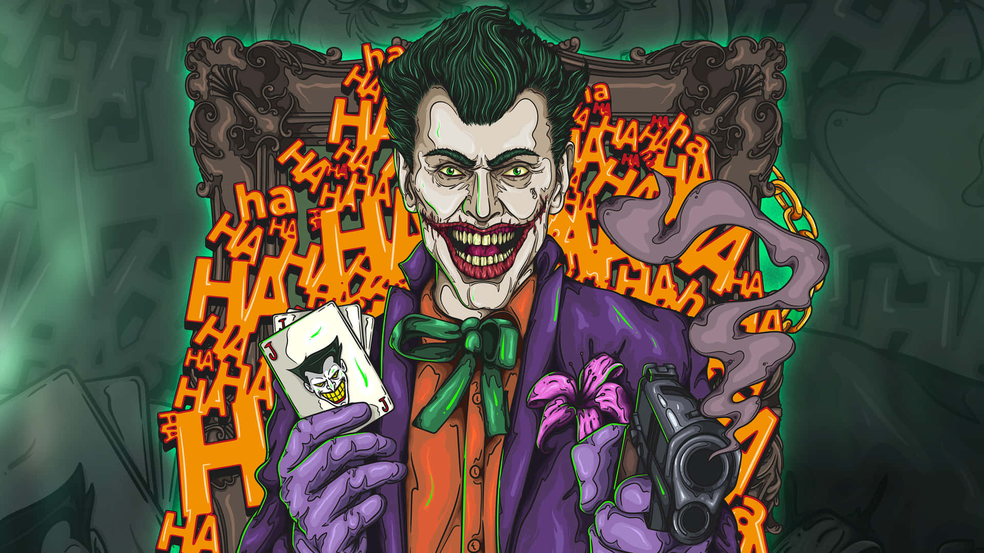 Cool Joker Holding Card Background