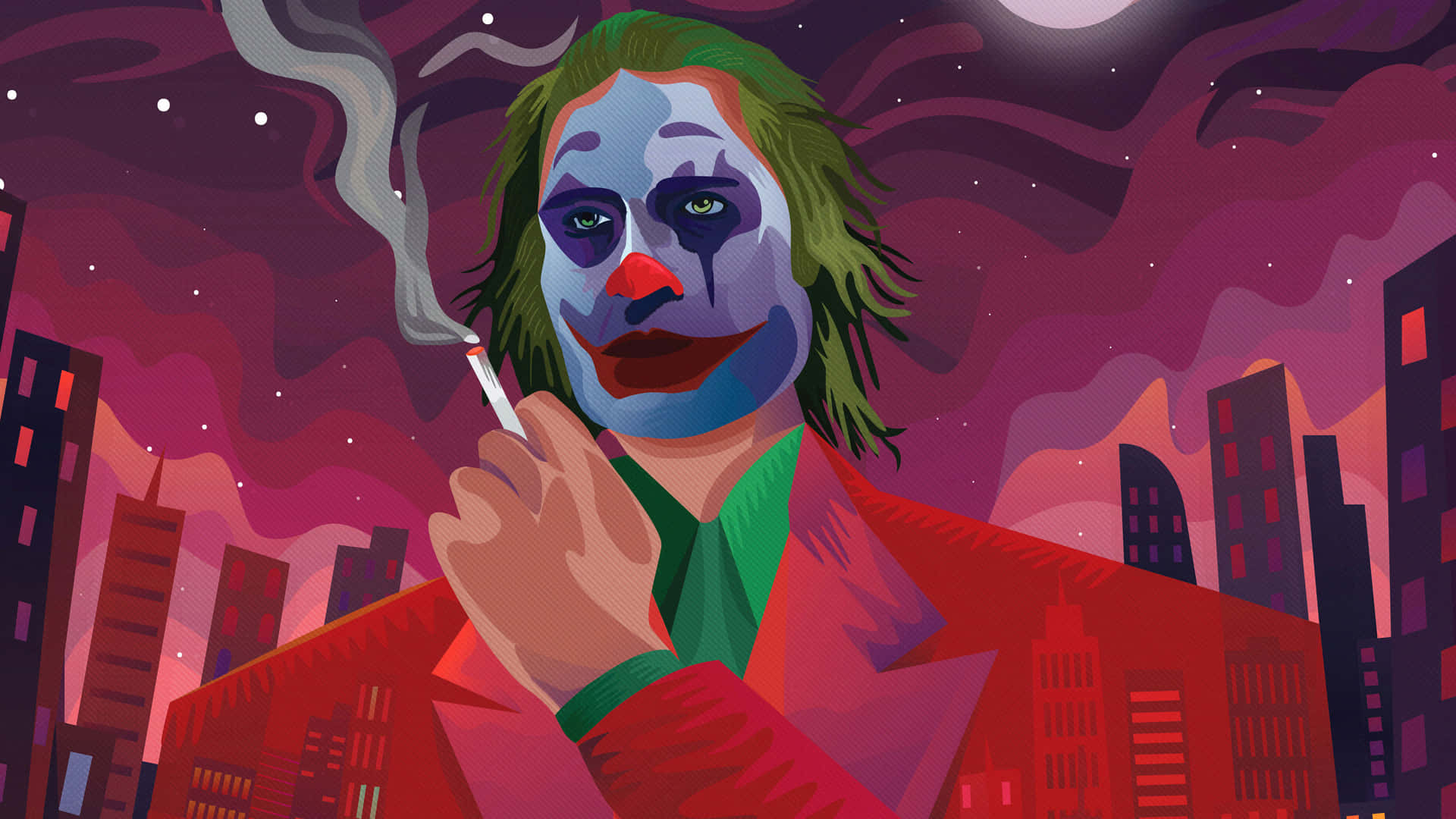 Cool Joker Holding Cigarette Background