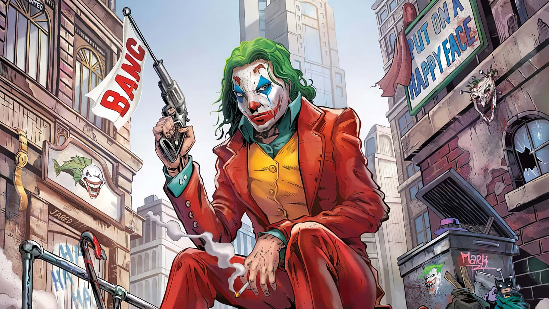 Cool Joker Pistol Bang Background