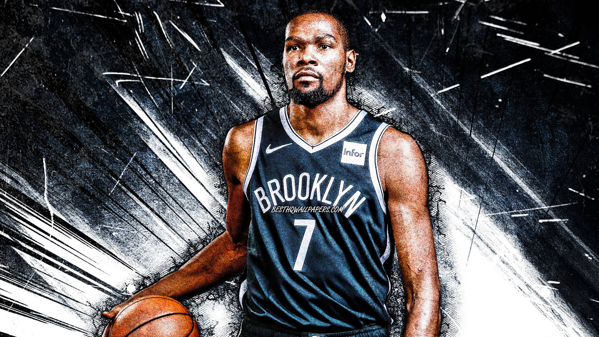 Cool Kevin Durant Black And White Background