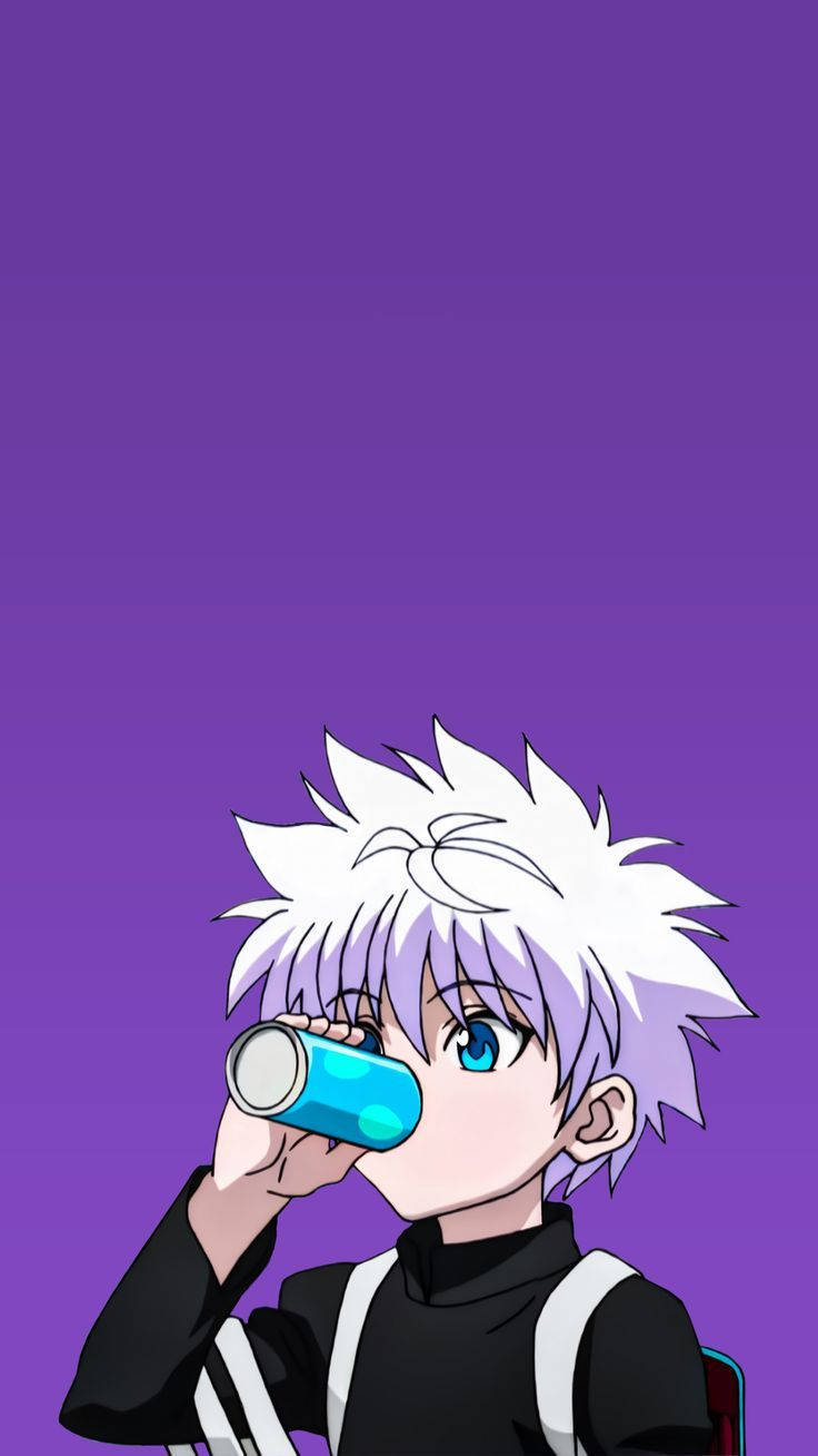 Cool Killua Drinking Background