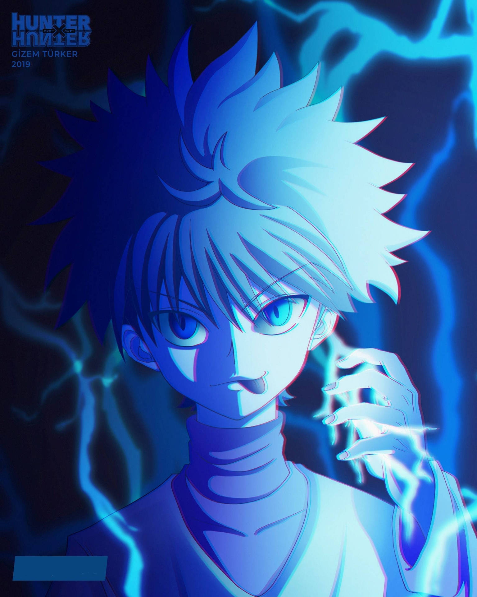 Cool Killua In A Powerful Stance Background