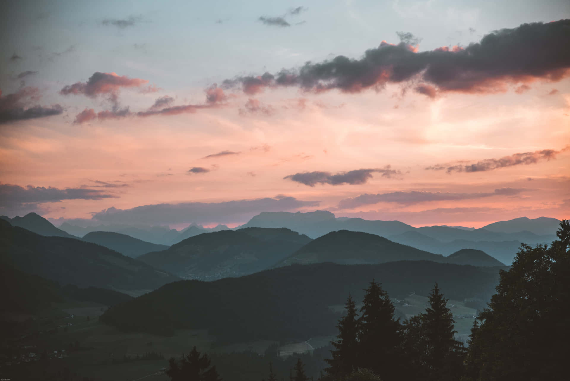 Cool Landscape With Pink Skies