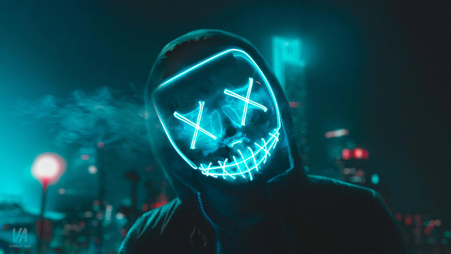 Cool Led On Mask Background