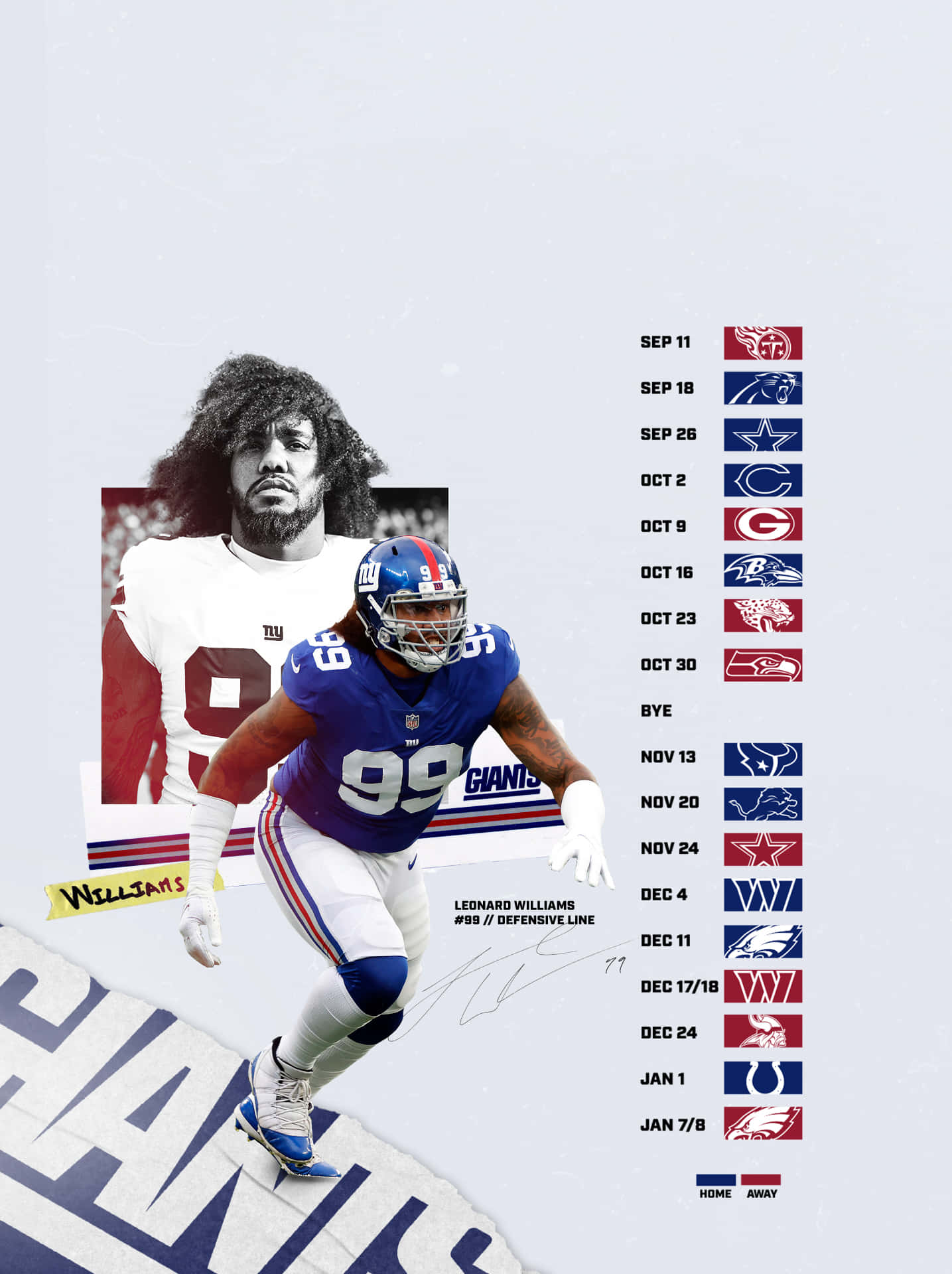 Cool Leonard Williams New York Giants Poster Background