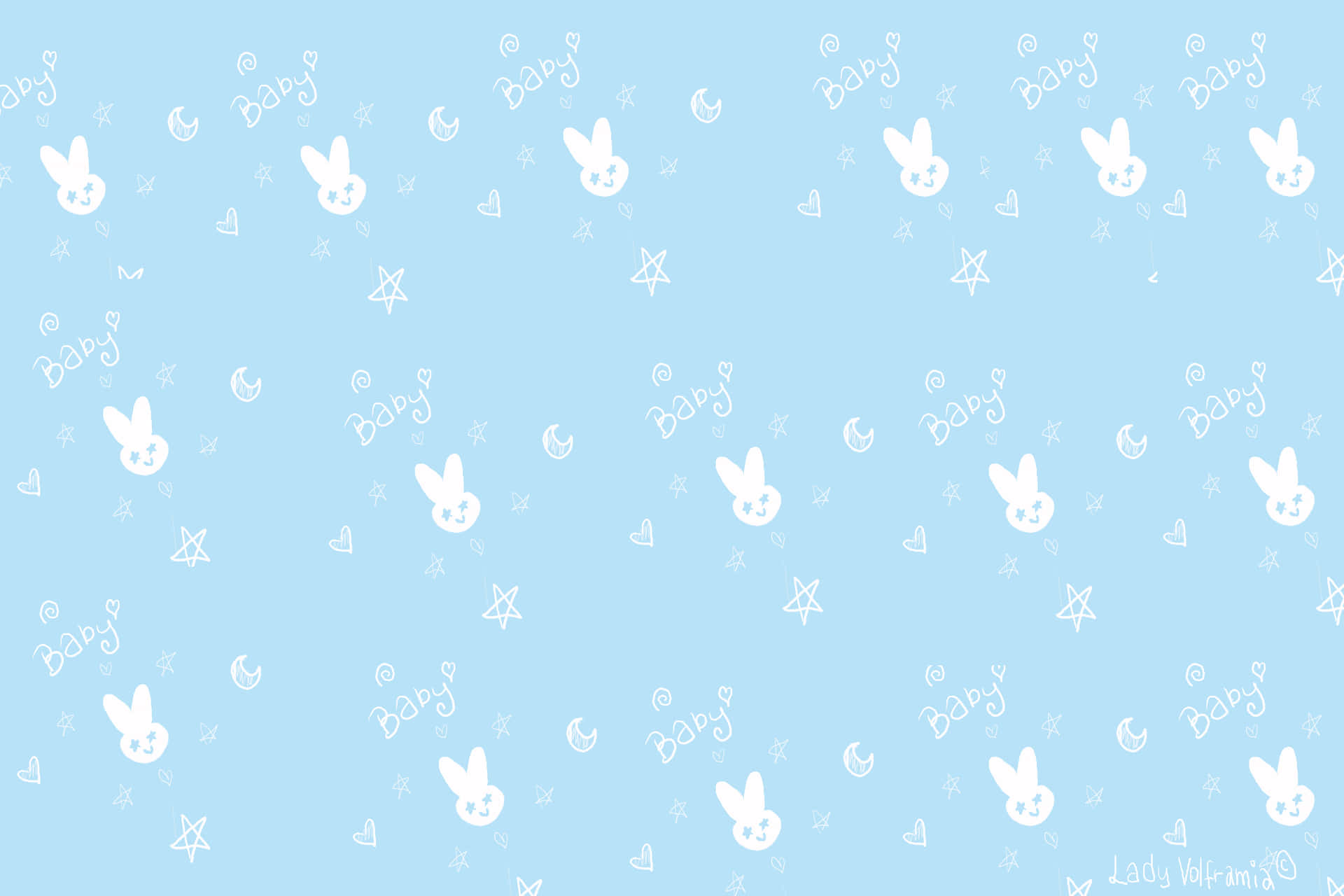 Cool Light Blue Bunny Background