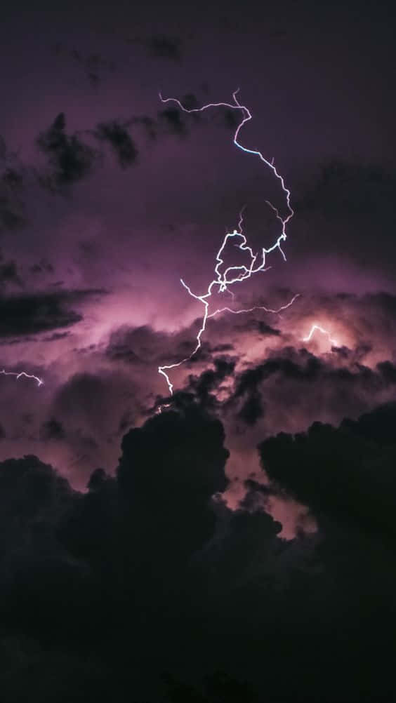 Cool Lightning Above The Clouds Background