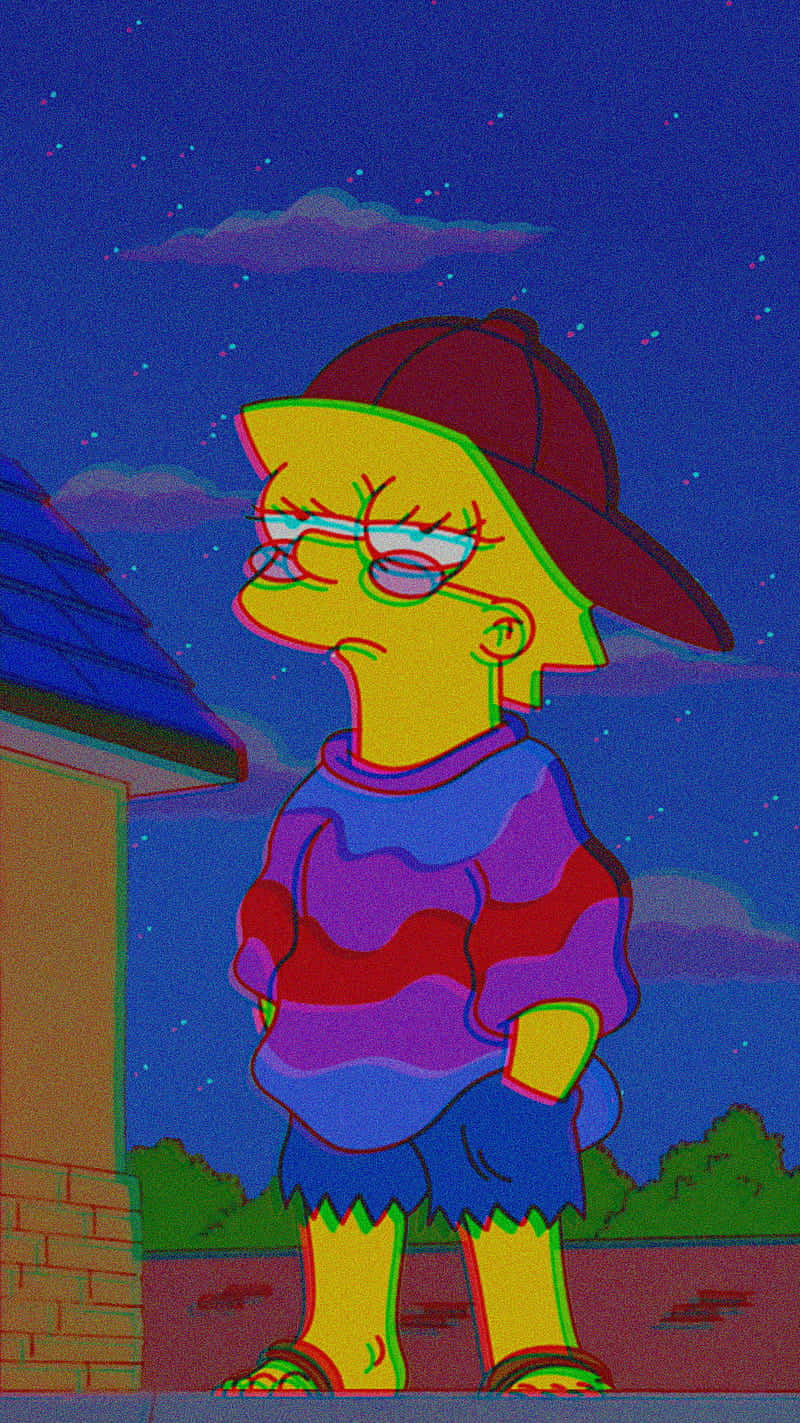 Cool Lisa Simpson Night Scene Background