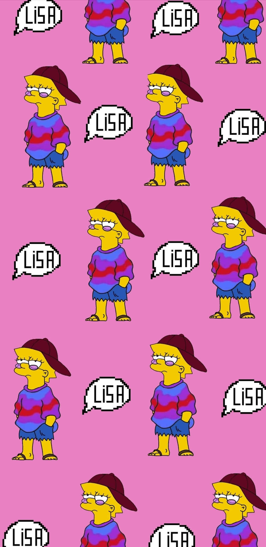 Cool Lisa Simpson Pattern Background