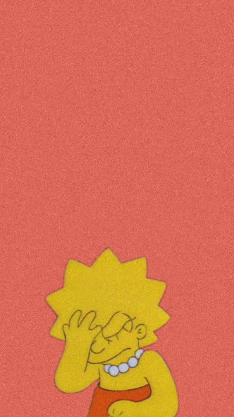 Cool Lisa Simpson Peace Sign Background