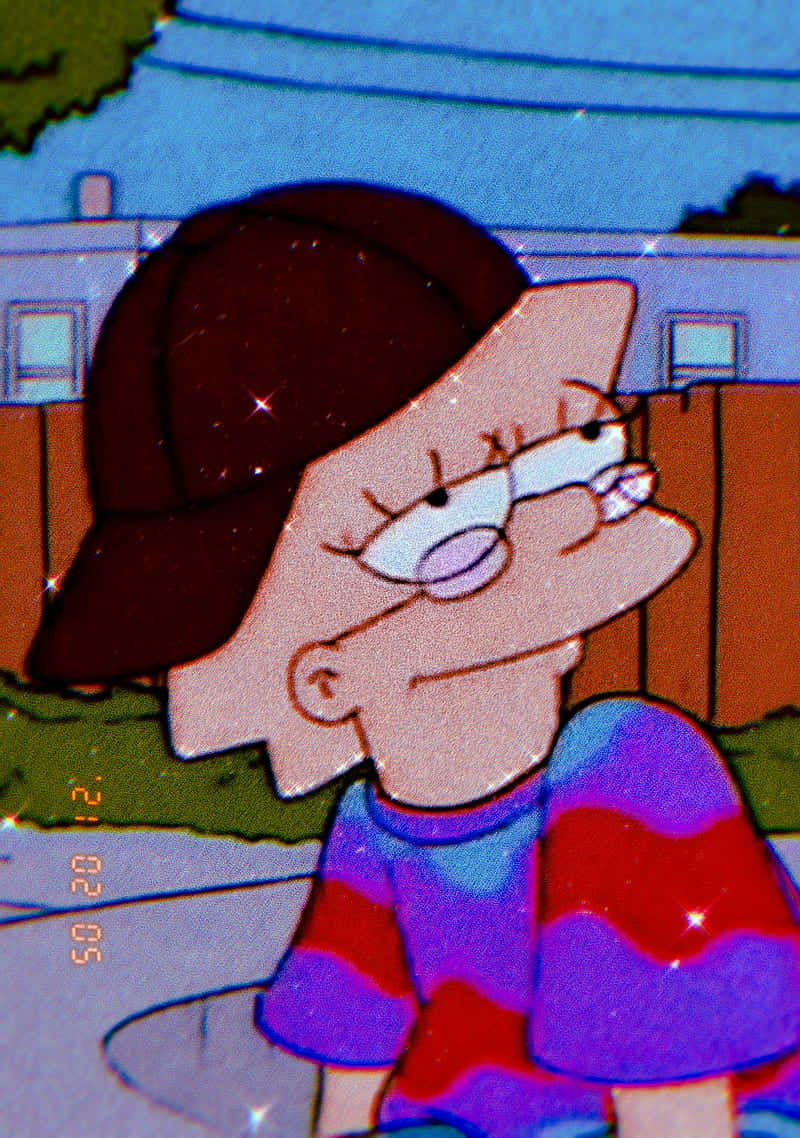 Cool Lisa Simpson Retro Vibe Background