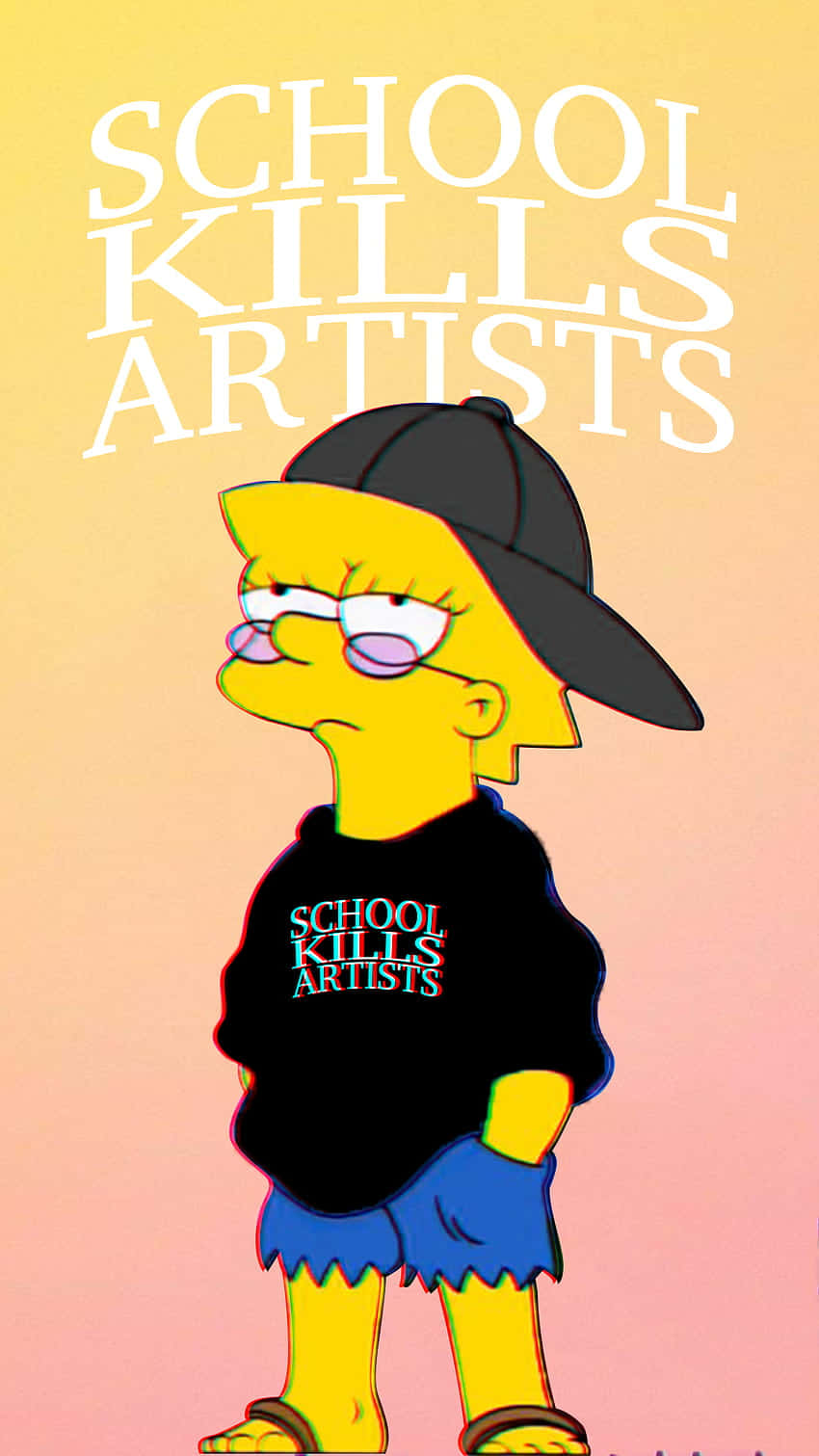 Cool Lisa Simpson School Kills Artists Background