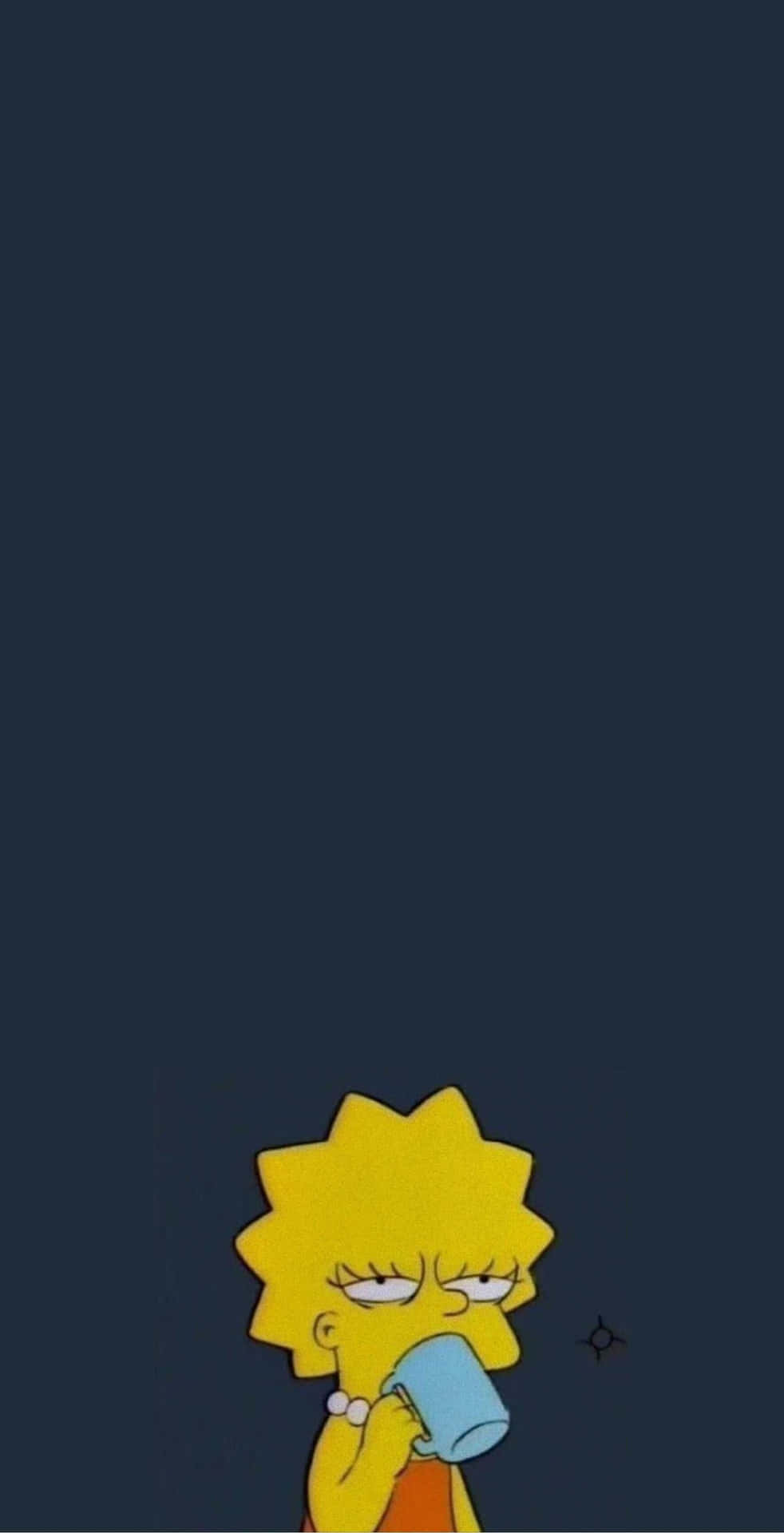 Cool Lisa Simpson Sipping Drink Background