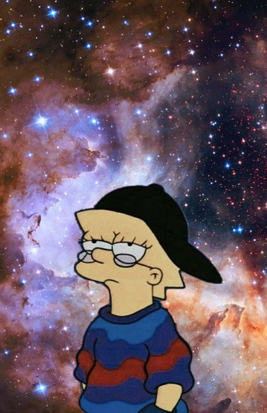 Cool Lisa Simpson Space Background Background
