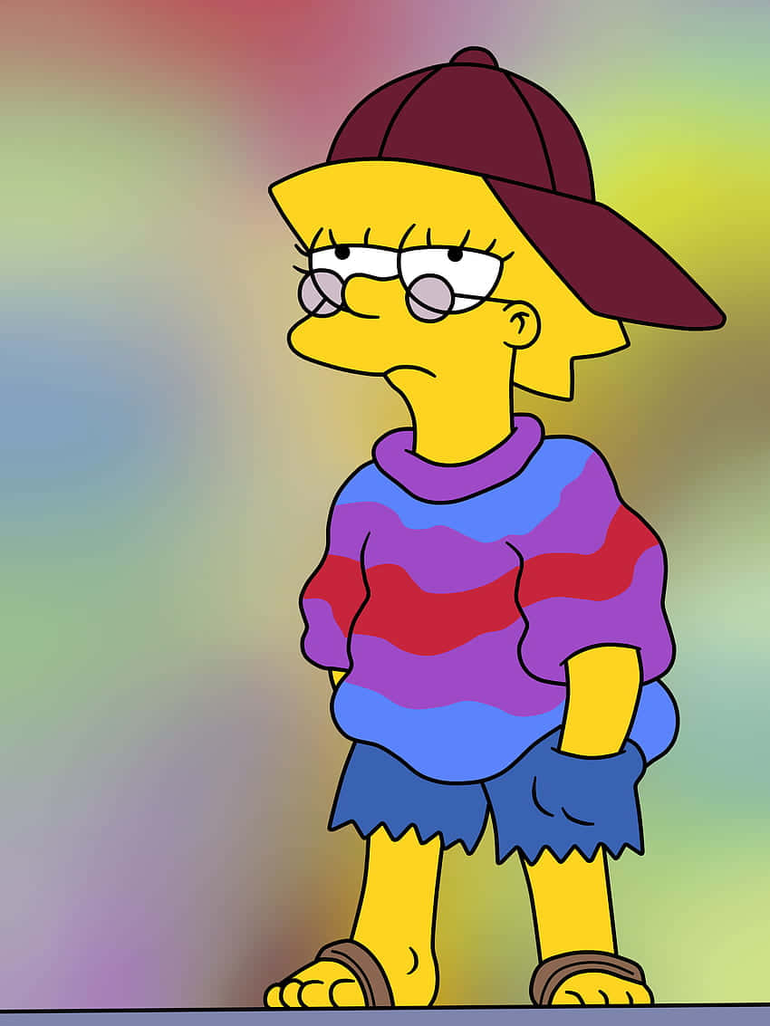 Cool Lisa Simpson Stylish Outfit Background