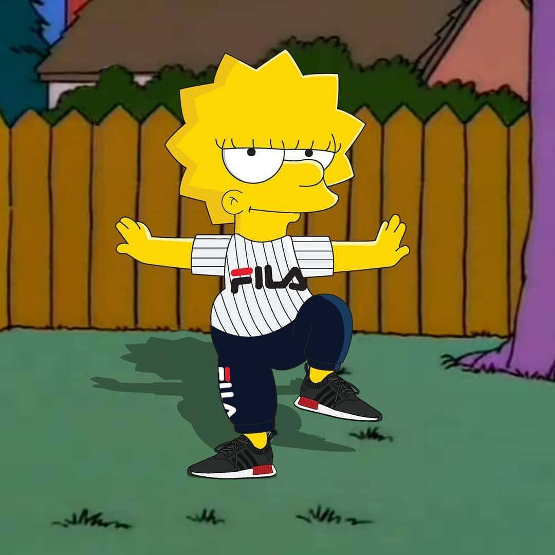 Cool Lisa Simpson Stylish Outfit Background