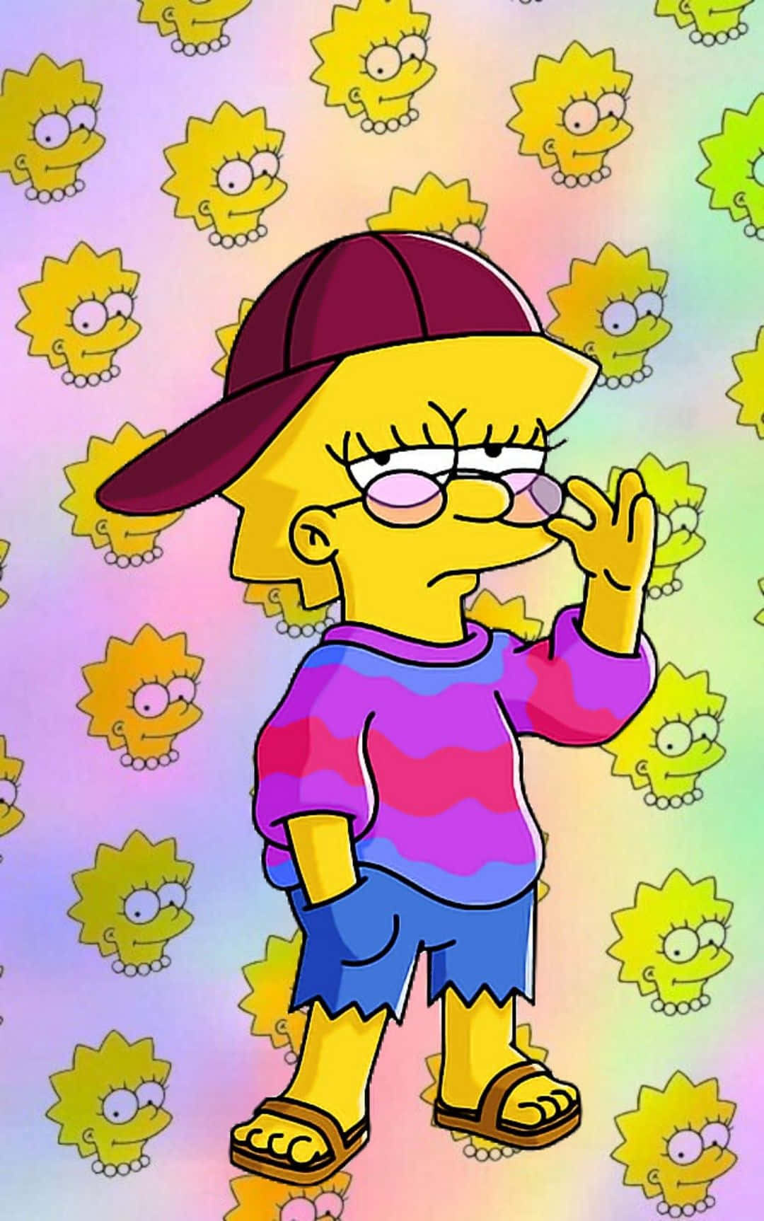 Cool Lisa Simpson Stylish Pose Background