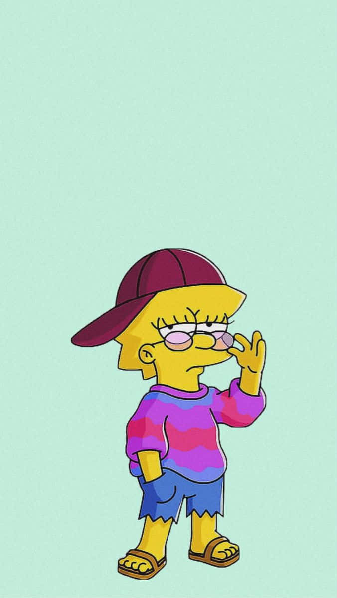 Cool Lisa Simpson Stylish Pose Background