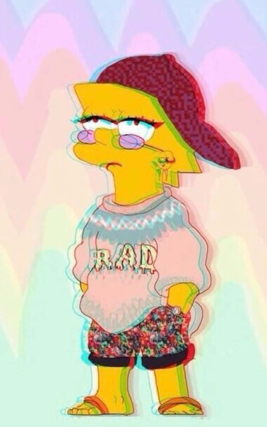 Cool Lisa Simpson Stylized Artwork Background