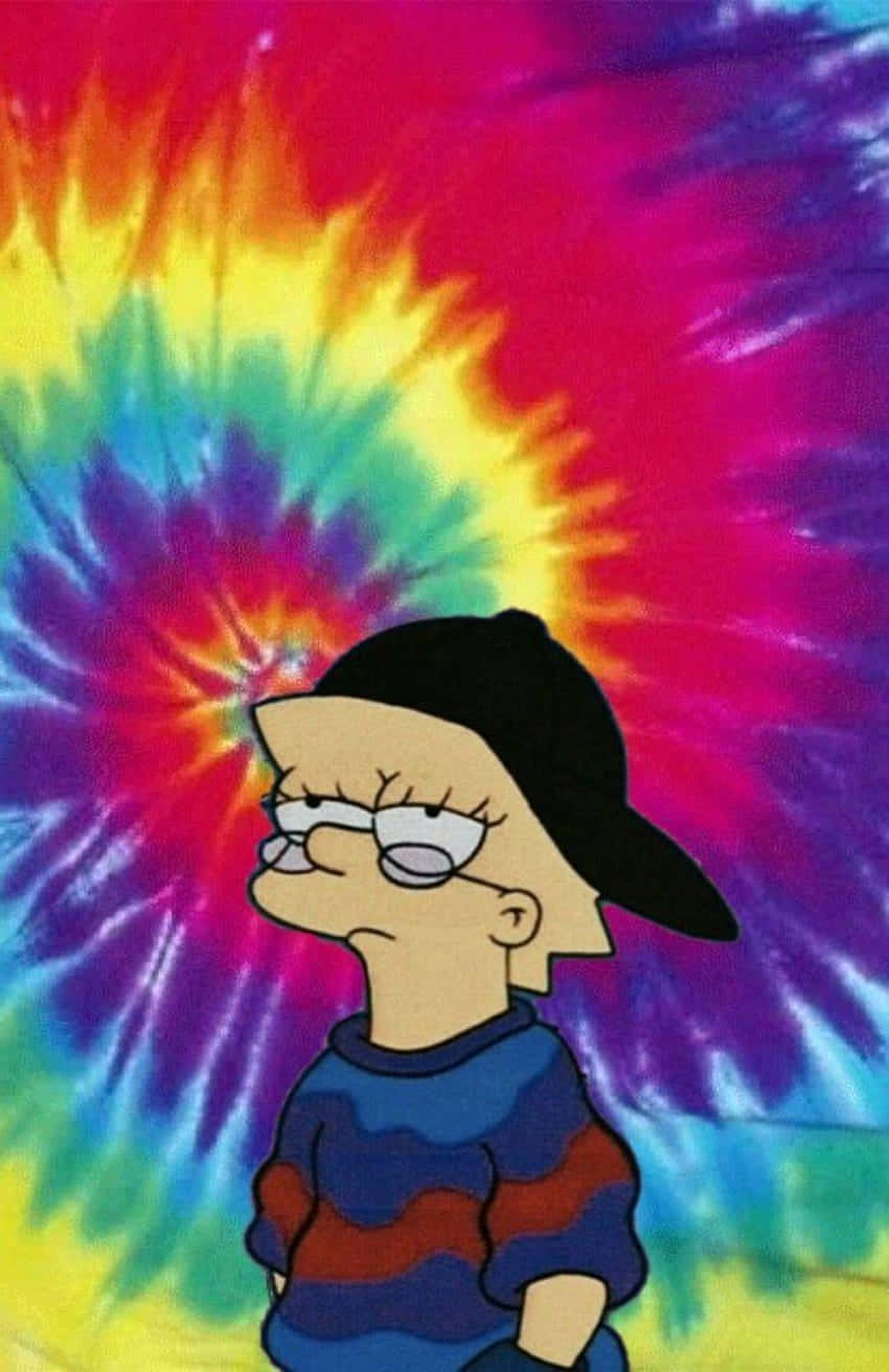 Cool Lisa Simpson Tie Dye Background Background