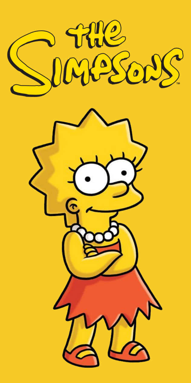 Cool Lisa Simpson Yellow Background Background