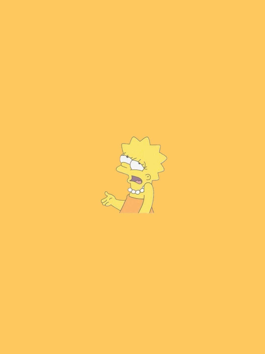 Cool Lisa Simpson Yellow Background Background