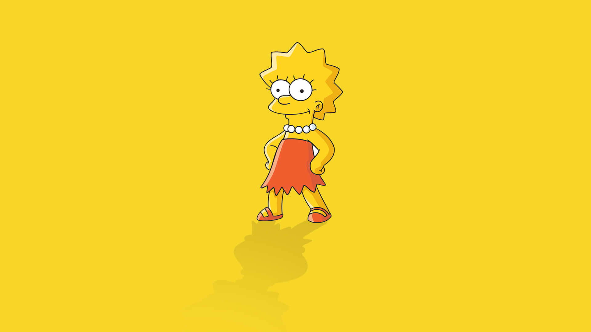 Cool Lisa Simpson Yellow Background Background