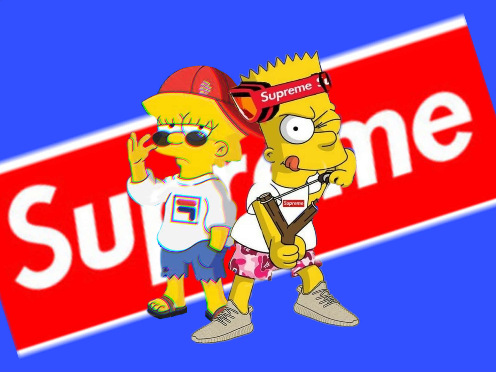 Cool Lisaand Bart Simpson Supreme Style Background