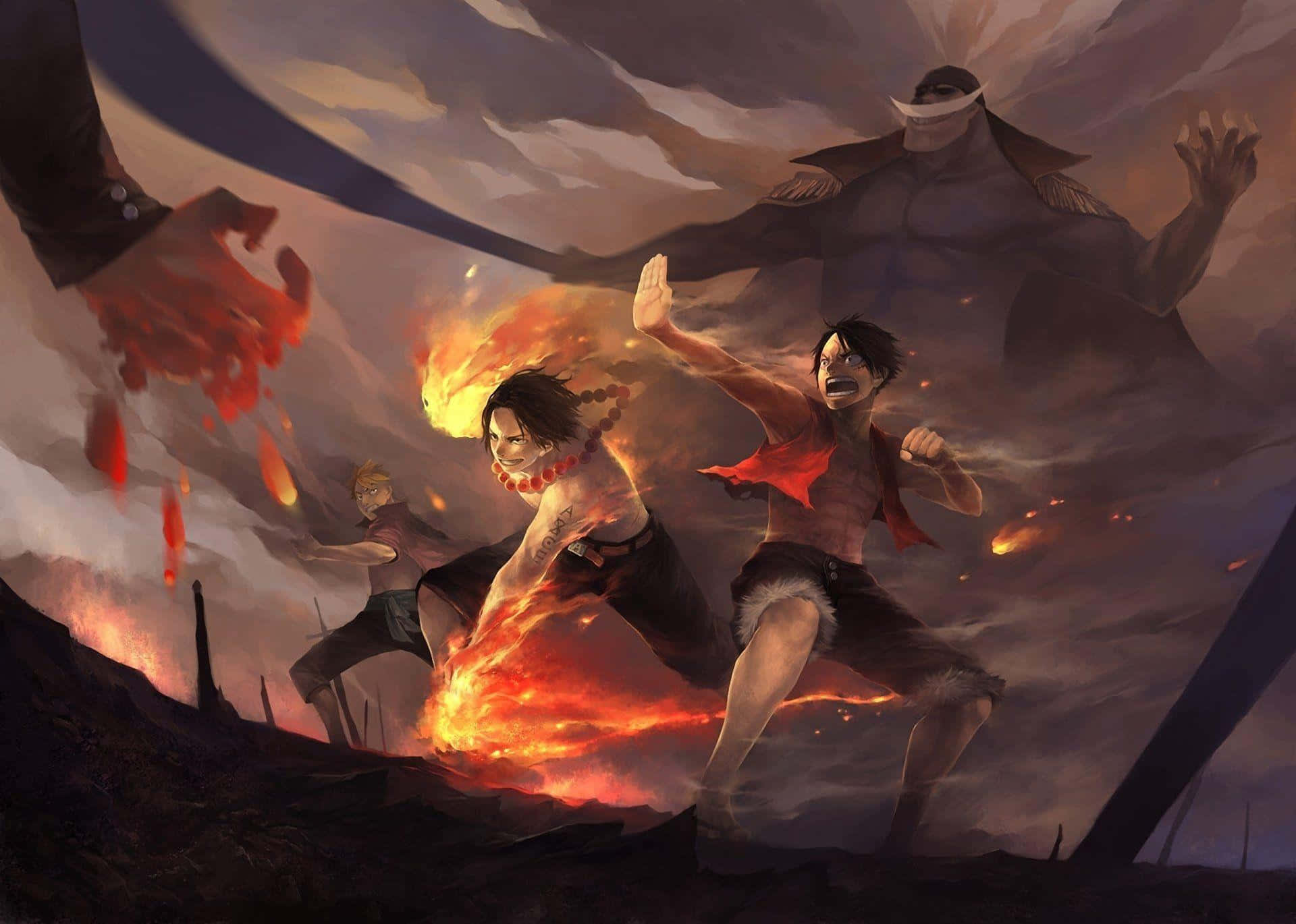 Cool Luffy Fighting Background
