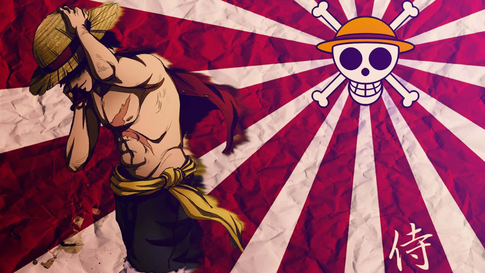 “cool Luffy Showing Off His Iconic Straw Hat” Background
