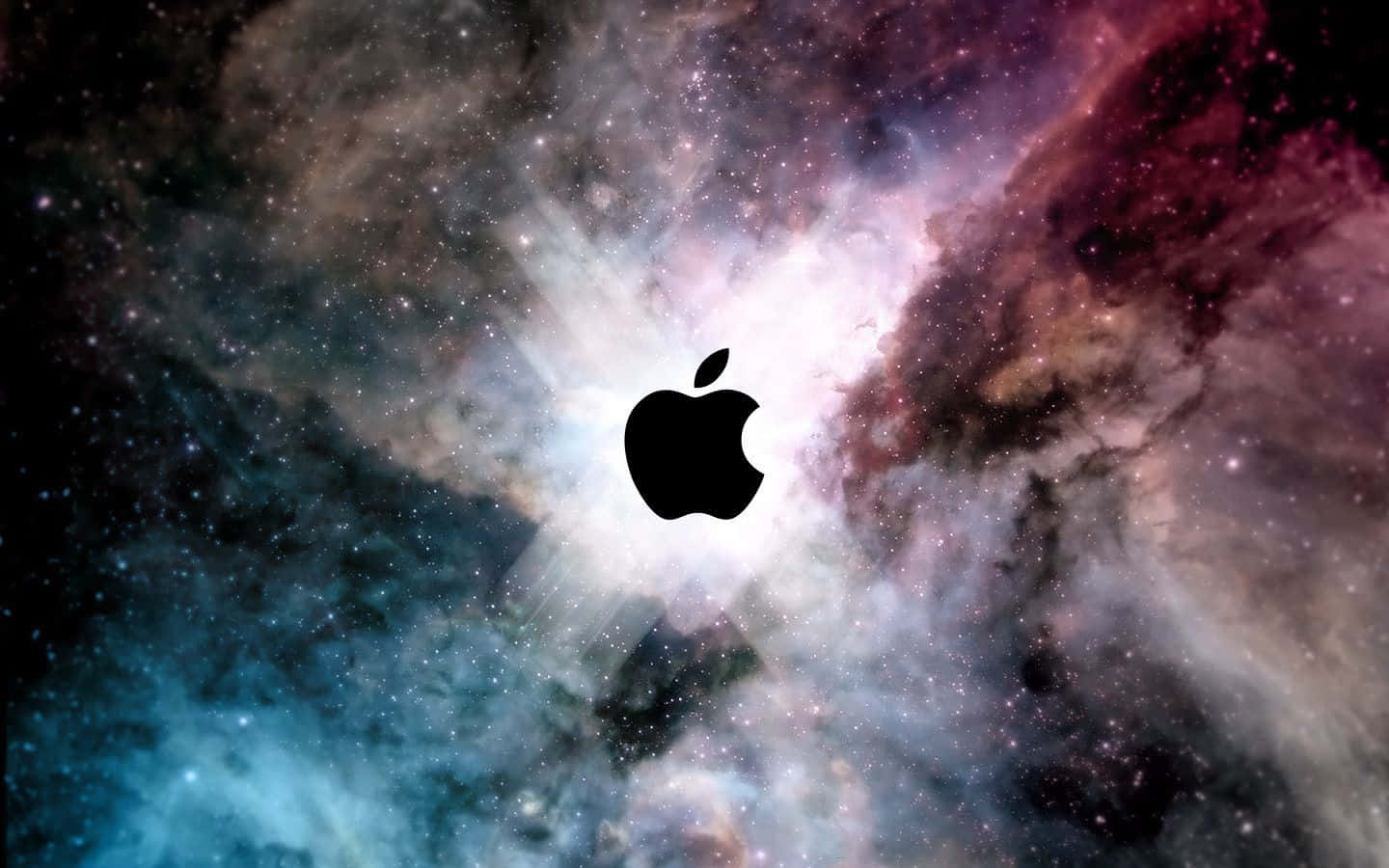 Cool Mac Logo Multi Colored Nebula Background