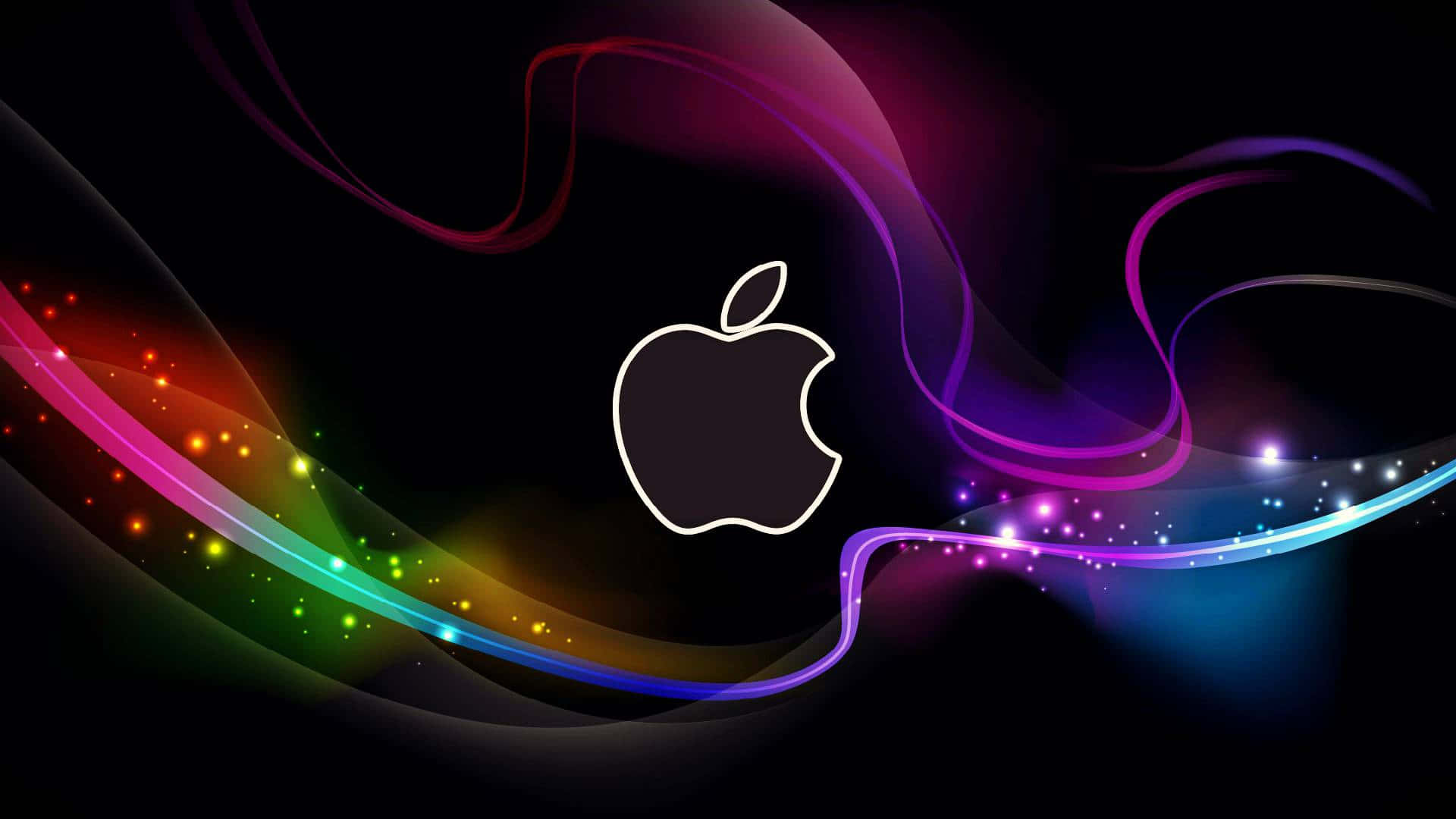 Cool Mac Logo Surrounded By Colorful Strings Background