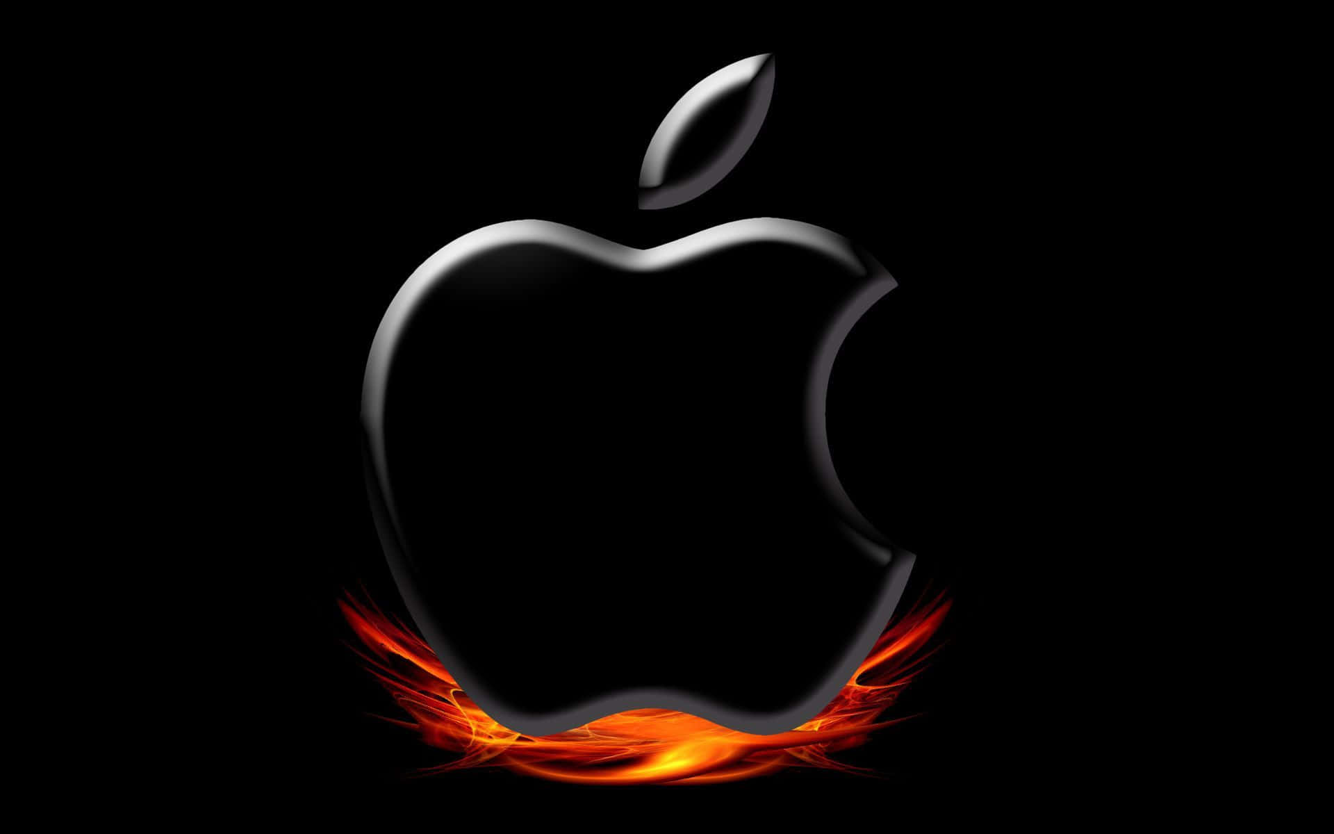Cool Mac Logo With Fiery Effect Background