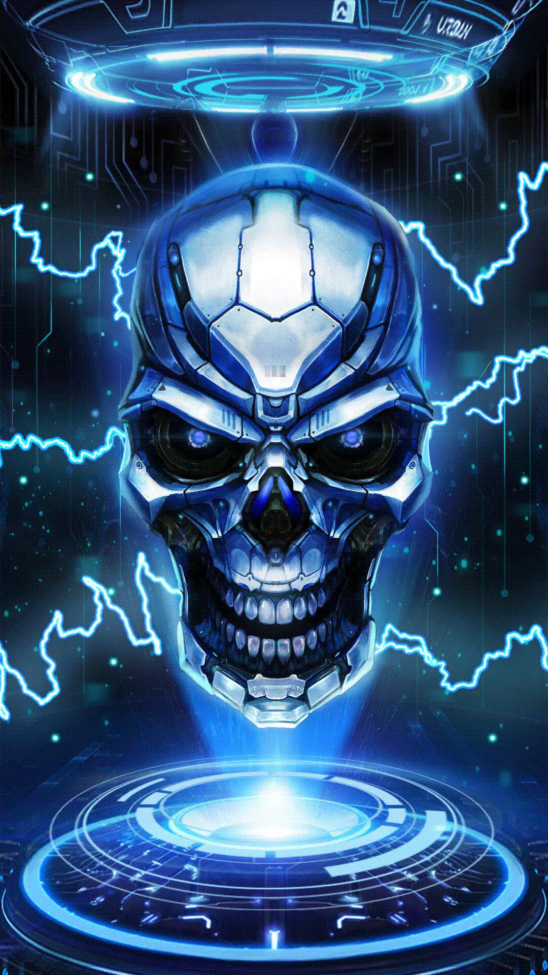 Cool Metal Skull Live Background