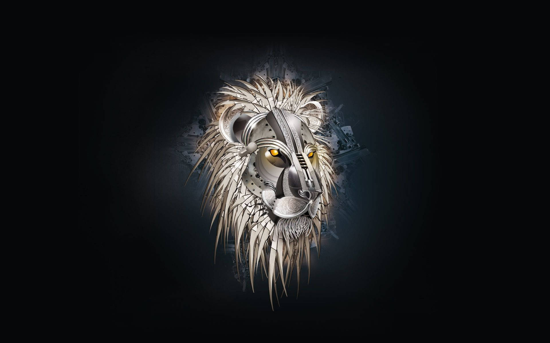 Cool Metallic Lion Face Background