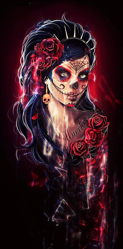 Cool Mexican Day Of The Dead Digital Art Background