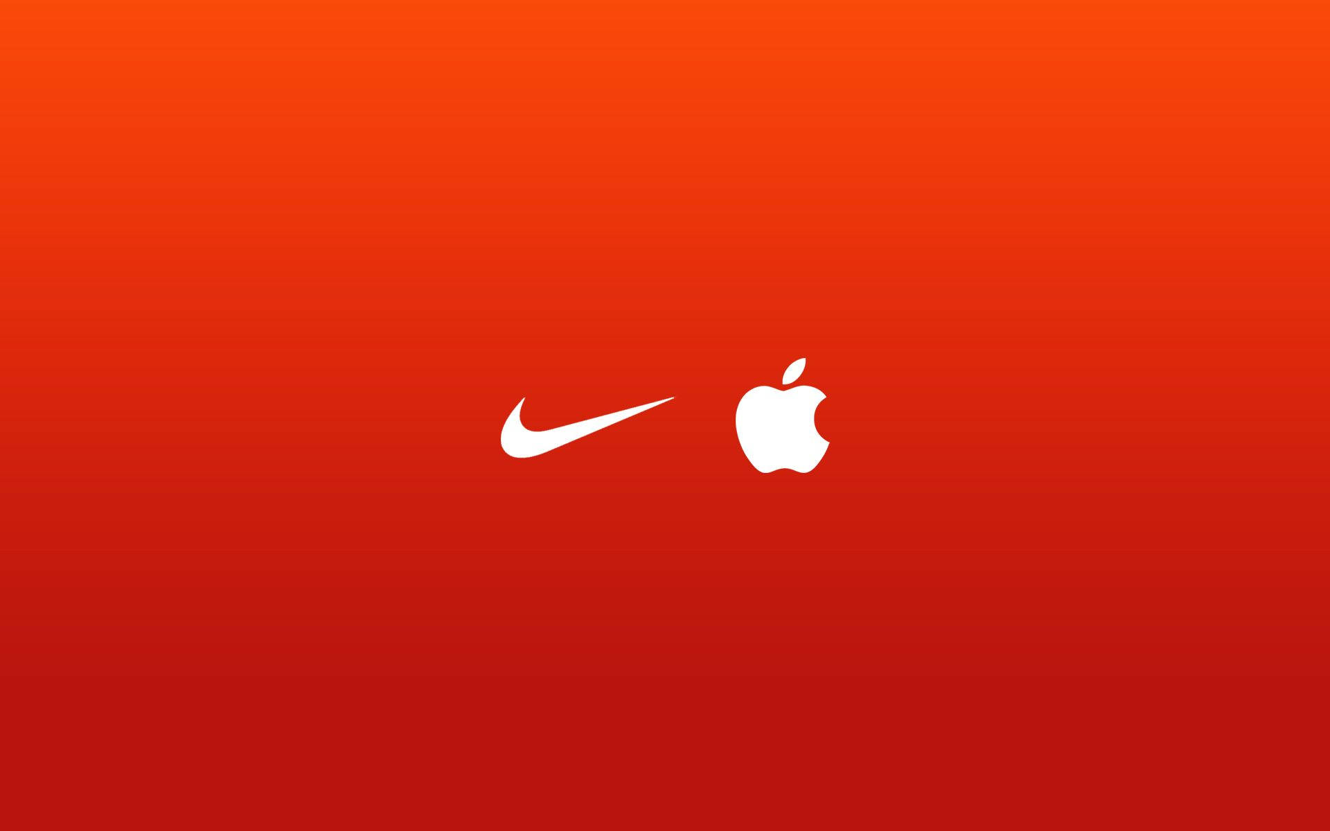 Cool Minimal Nike And Apple Emblem Background