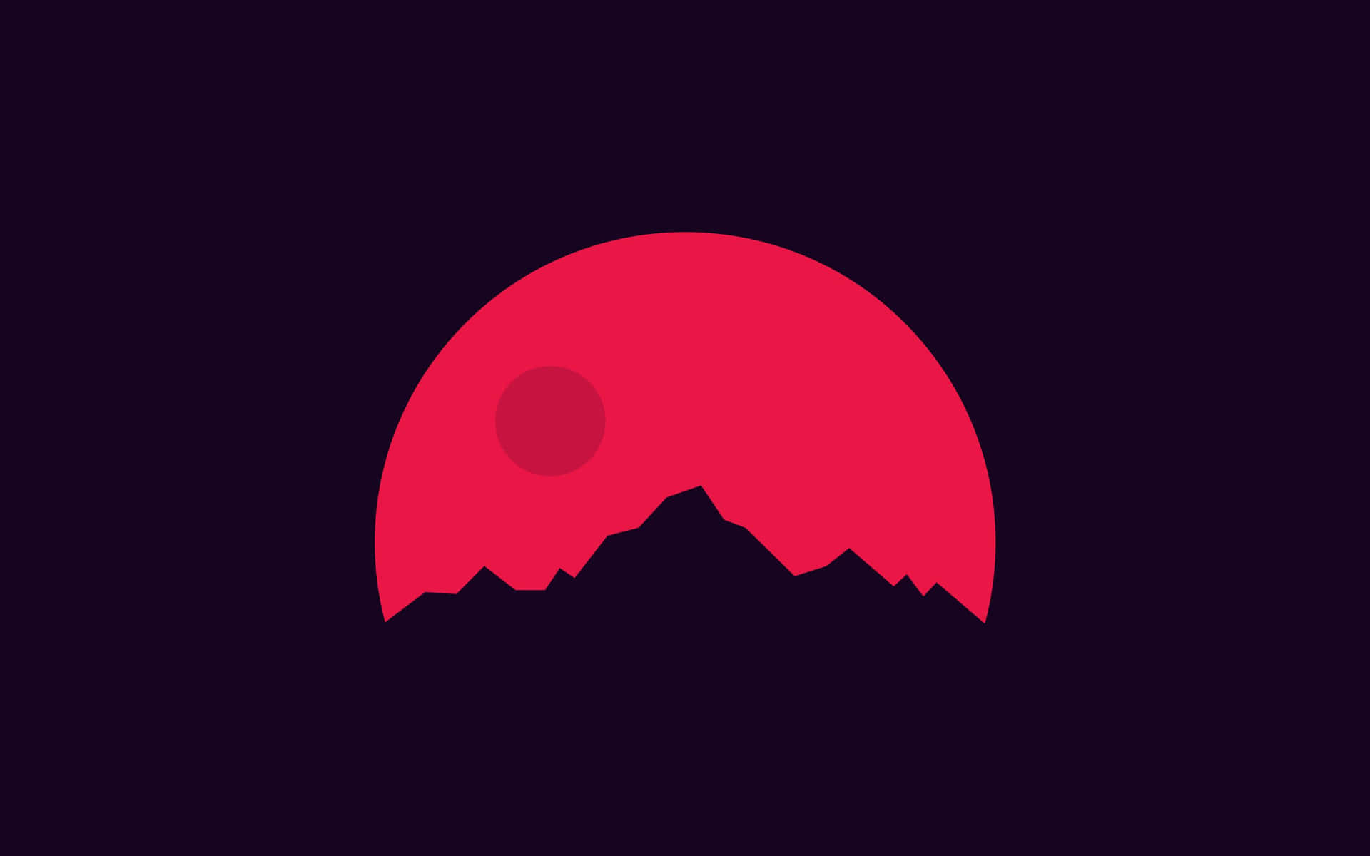 Cool Minimalist Red Moon Background