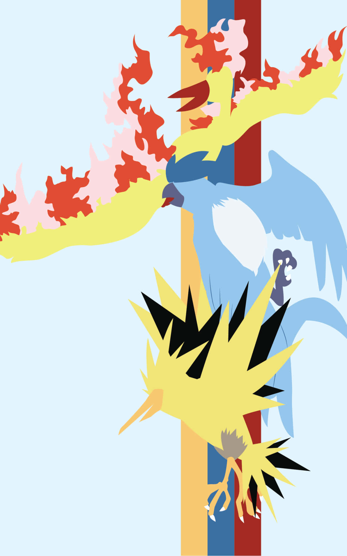 Cool Minimalist Zapdos And Birds Background