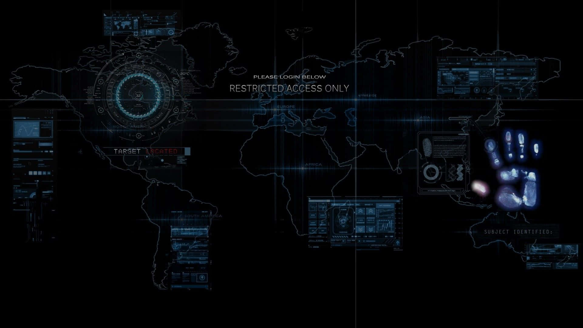 Cool Monitor High-tech World Map Background