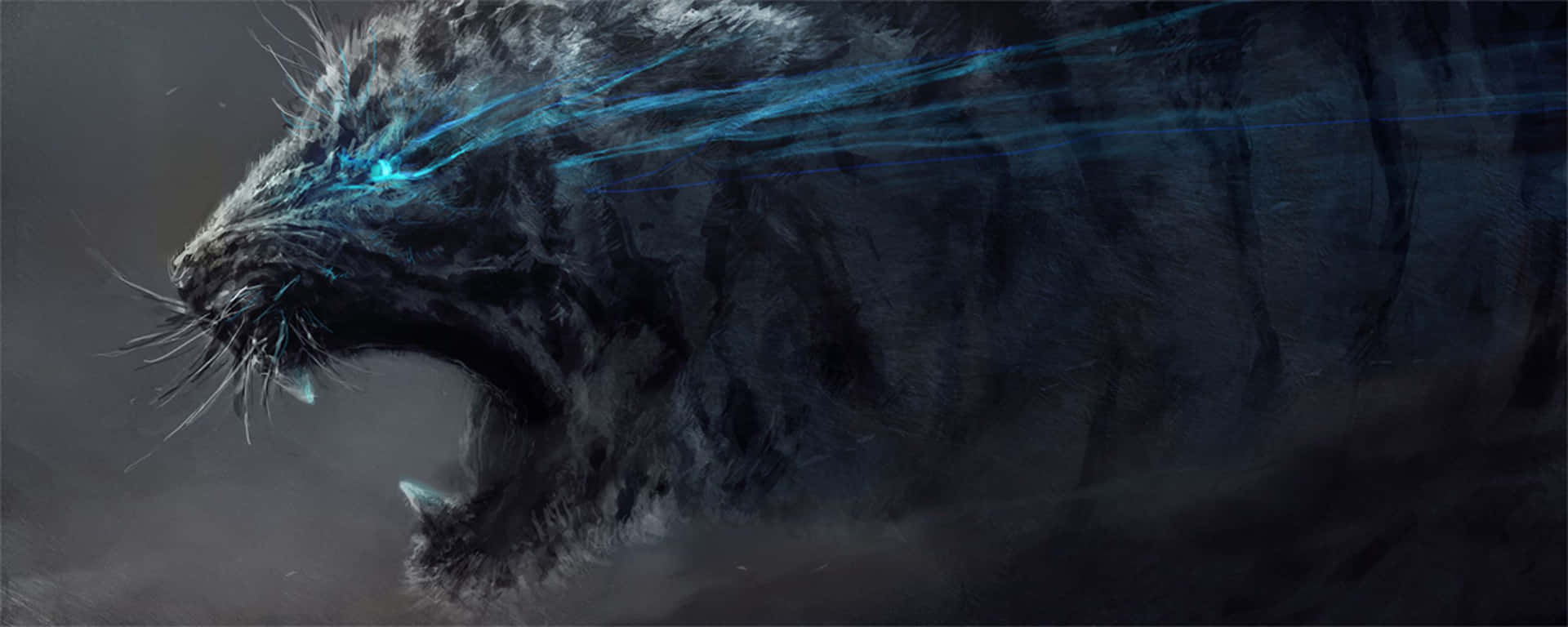 Cool Monitor White Tiger Glowing Eye Background