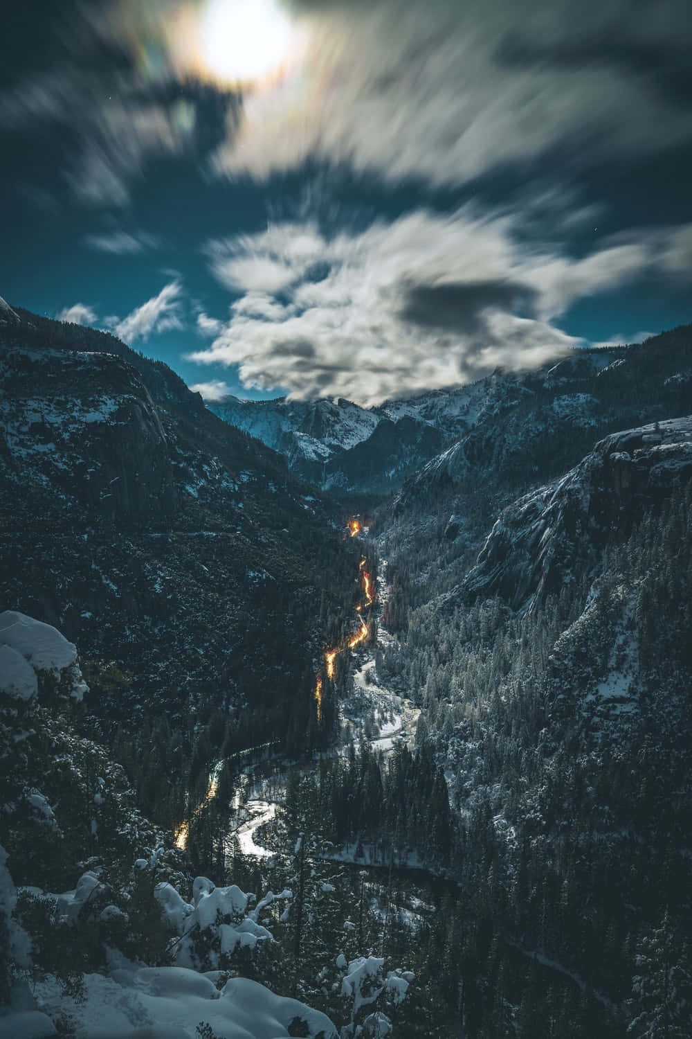 Cool Mountain Road Portrait Background