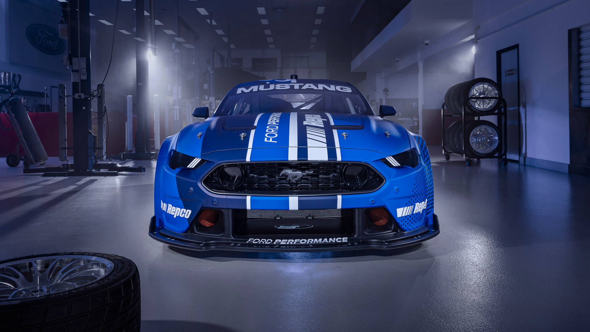 Cool Mustang In Garage Background