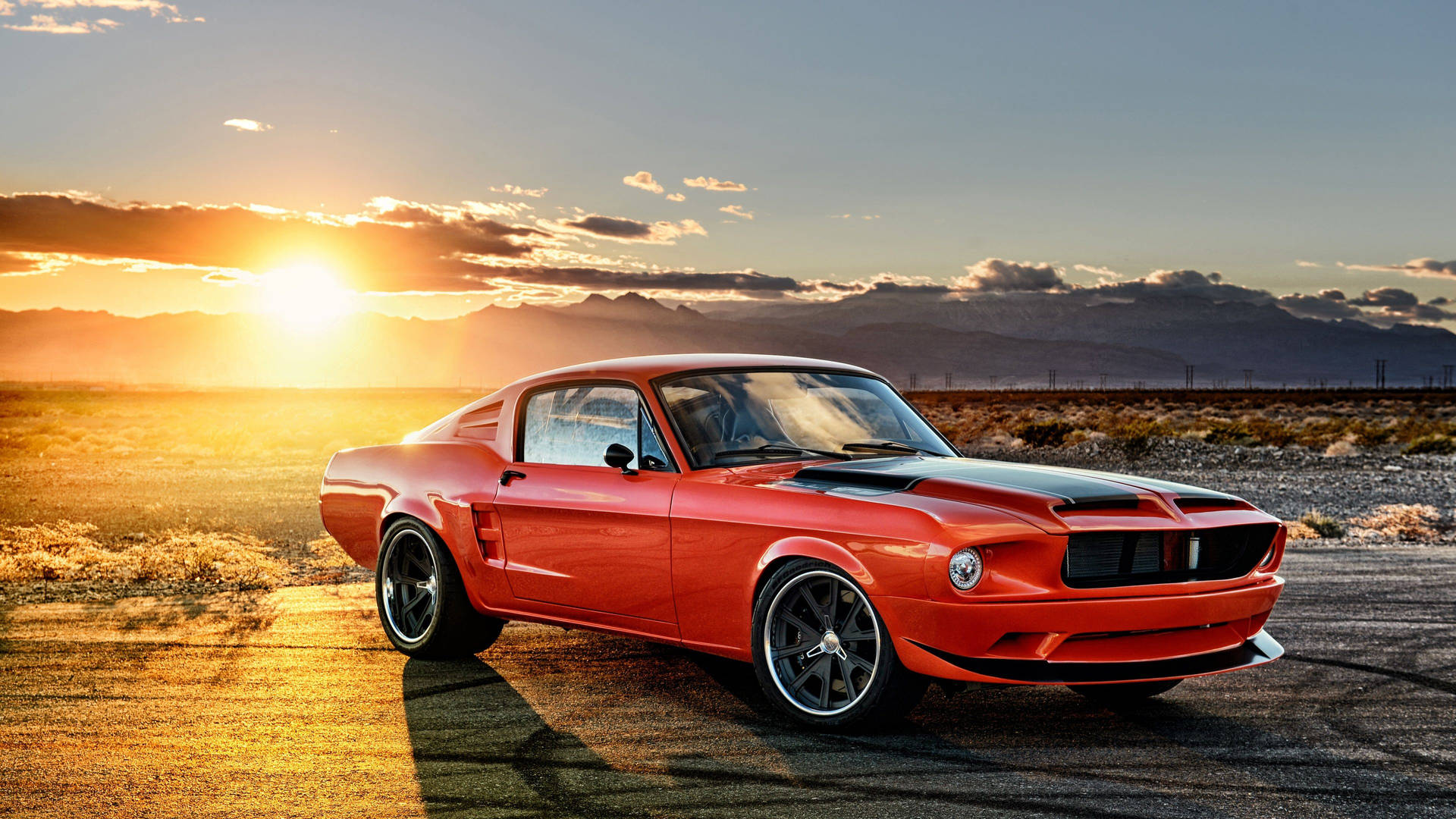 Cool Mustang Red Background