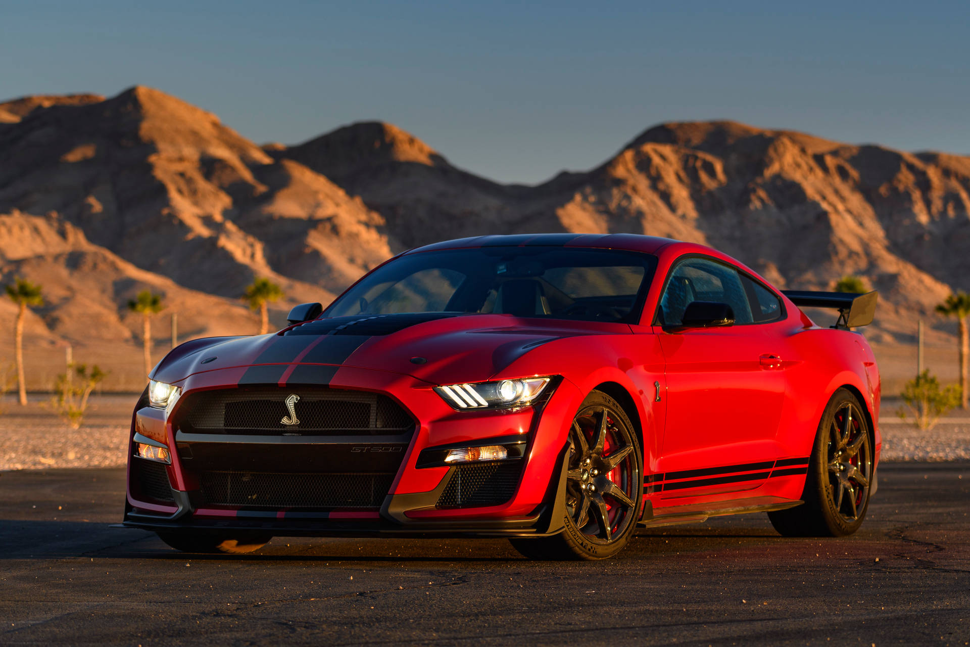 Cool Mustang With Mountains Background