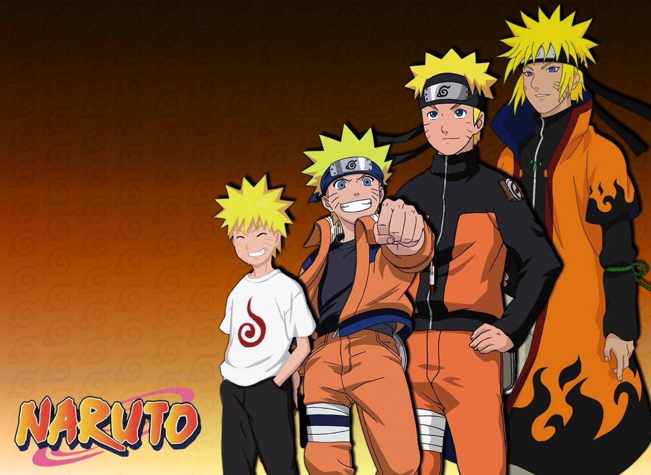 Cool Naruto Character Evolution Background