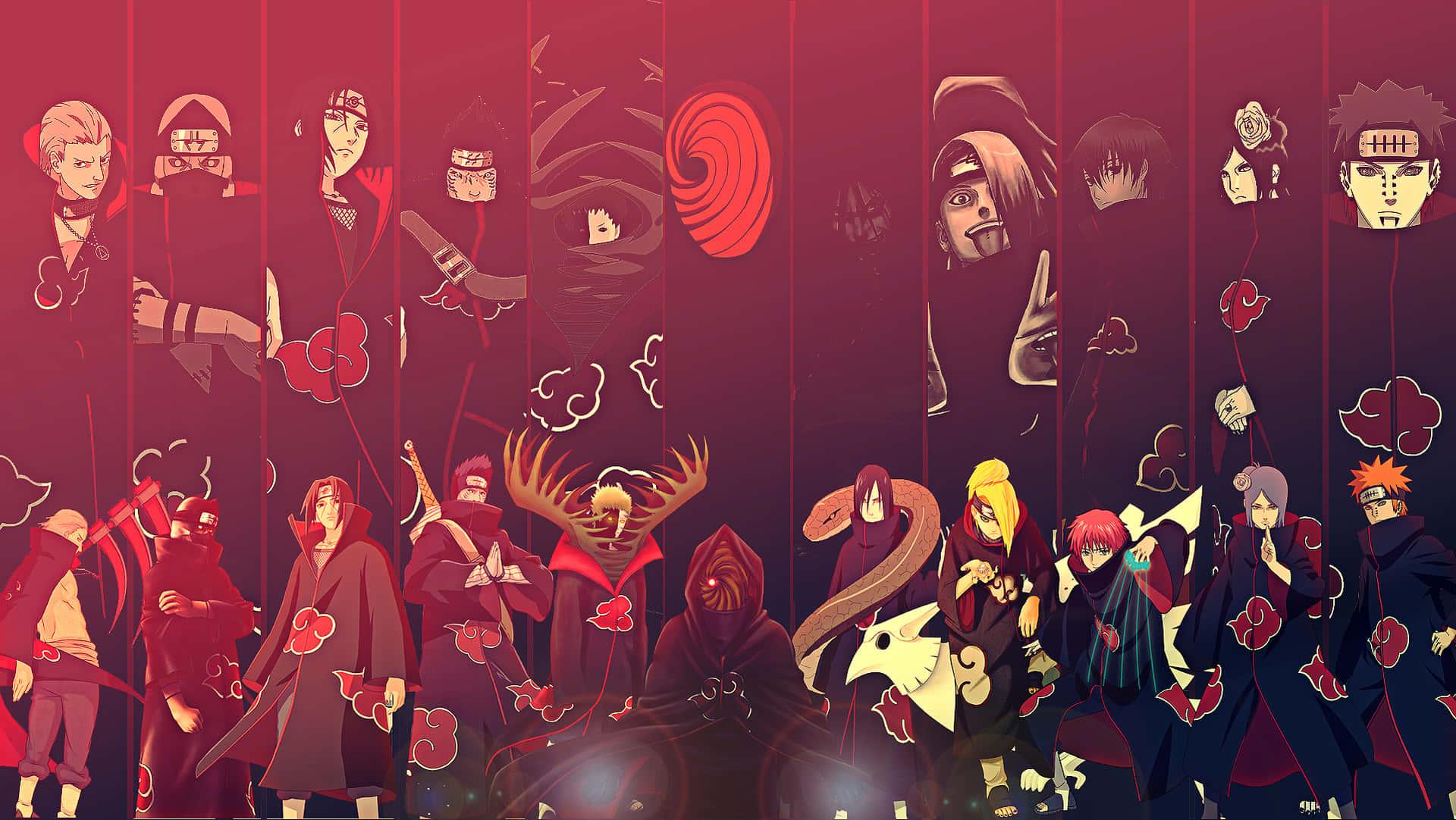 Cool Naruto Desktop Akatsuki Collage Background